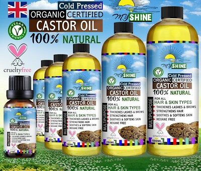 100% kaltgepresstes reines Rizinusöl für Haare, Haut, Nägel, Körper, Wimpern   Brauen