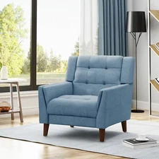 Anvith Mid Century Modern Fabric Arm Chair Single Sofa Comfy Chair Living Room