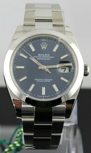 UNWORN ROLEX DATEJUST 126300 BLUE OYSTER BRACELET 41MM WATCH 2021 BOX PAPERS