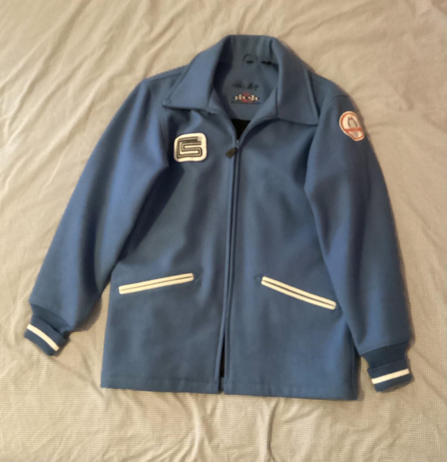 Men’s Blue Wool Car Coat Shelby Cobra Size Large. eBay