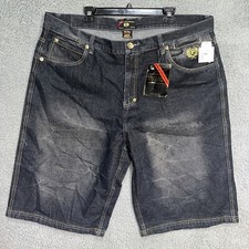 NOS VTG Phat Farm Classics Jean Shorts Men 42x13.5 Blue Baggy Embroider 90s Y2K