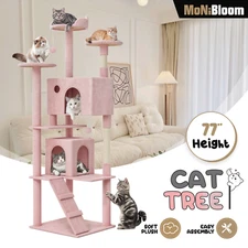 77" Big Cat Tree Condo Tower Large Kitten Playing House Center Activity for Rest