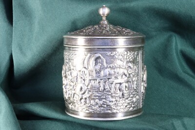 Dutch tobacco box. Silver. DE. Dutch tobacco box. Silver plated