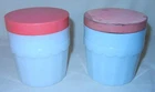 2 Vintage White Milk Glass 12 Ounce Face Cream Jars with Screw Lids-Lady Esther