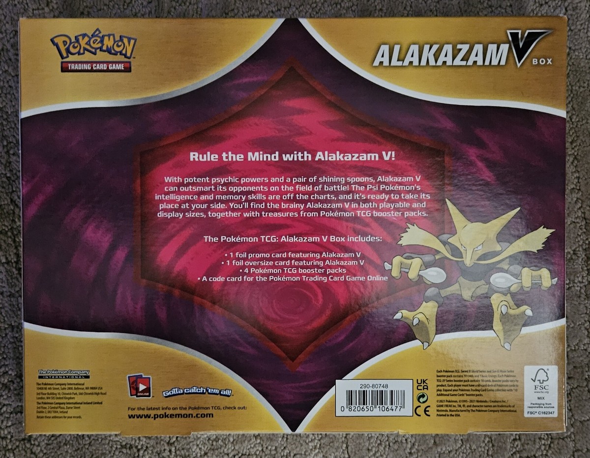 Pokemon Trading Card Game Pack Alakazam V Box NEW Sealed