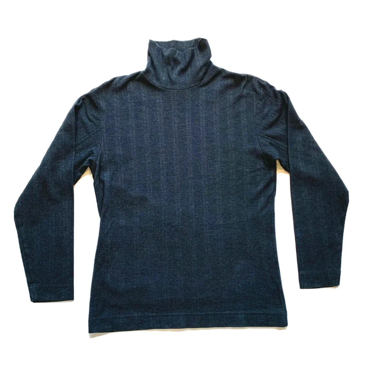 Vtg Murano Turtleneck Sweater Pullover Ribbed Cotton Blend Thick Gray XL NWOT