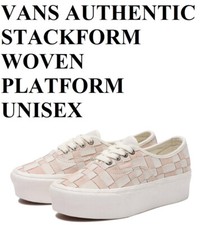 VANS AUTHENTIC STACKFORM WOVEN PLATFORM LACE UNISEX MEN 7.5 WOMEN 9 SHOES PINK