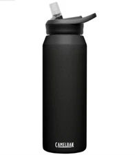 CamelBak eddy+ Water Bottle with Straw 32oz - Insulated Stainless Steel, Black