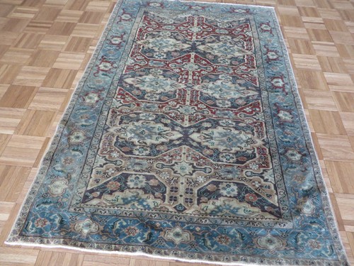 3'11 x 5'9 Hand Knotted Multi Colored Vintage Turkish Oushak Oriental Rug G11313 - Picture 2 of 11