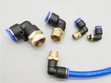 BSP MALE STUD PUSH IN FIT PNEUMATIC FITTING 90° ELBOW AIR WATER 4 6 8 10 12 16MM