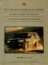 1999 Toyota 4Runner Highlander You Are Covered in Mosquitos VINTAGE PRINT AD
