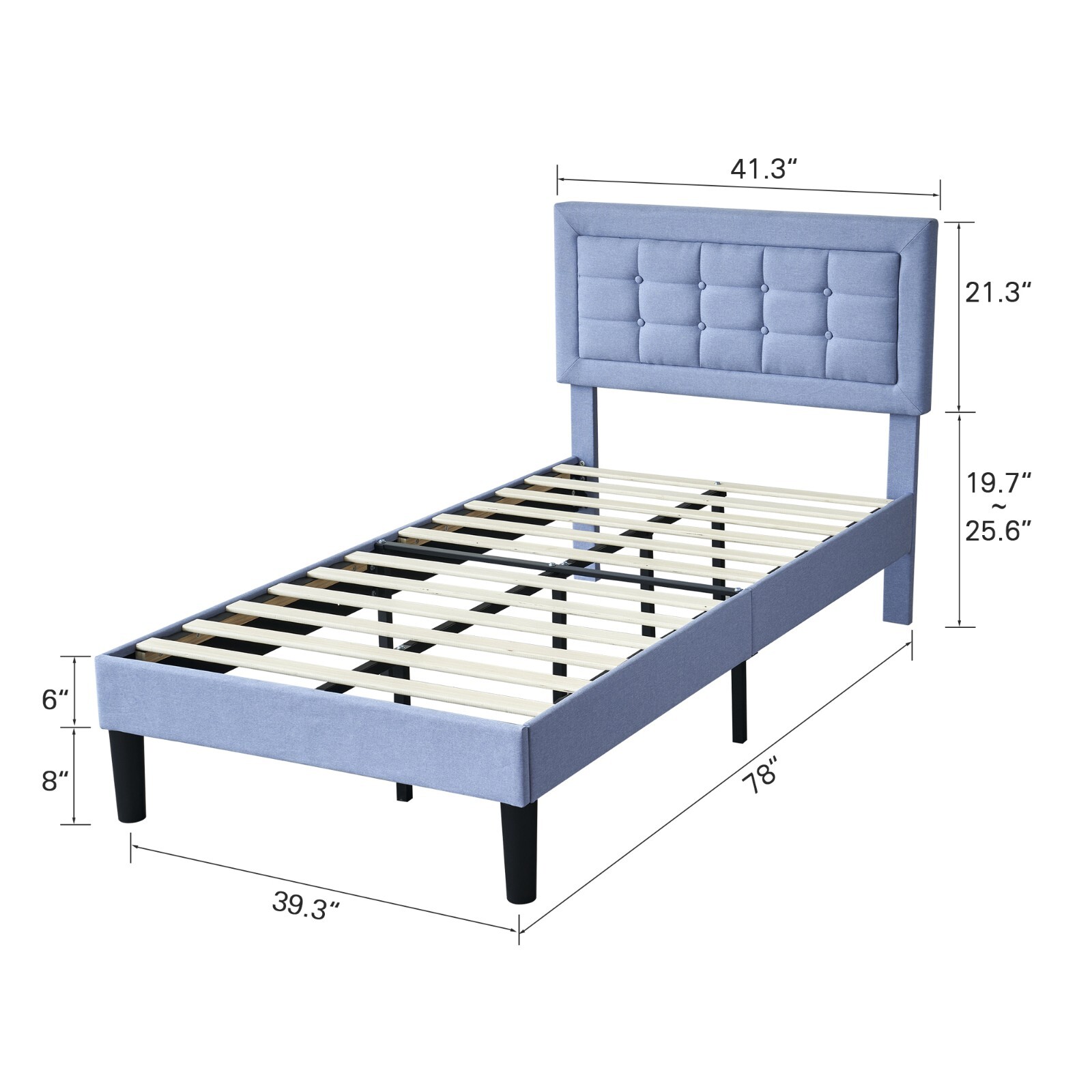 Twin/full/queen Size Upholstered Headboard Strong Slat Support