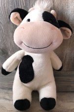 Aurora 2019 Black  White Cow Lovey Plush Sitting 10" VGUC