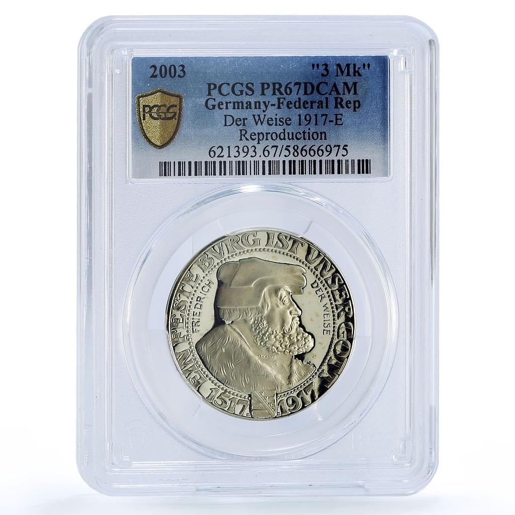 Germany Federal Reformation 3 Mark 1917 Restrike PR 67 PCGS silver