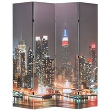 Cloison de Séparation Pliable 120x170 cm New York la Nuit Paravent vidaXL