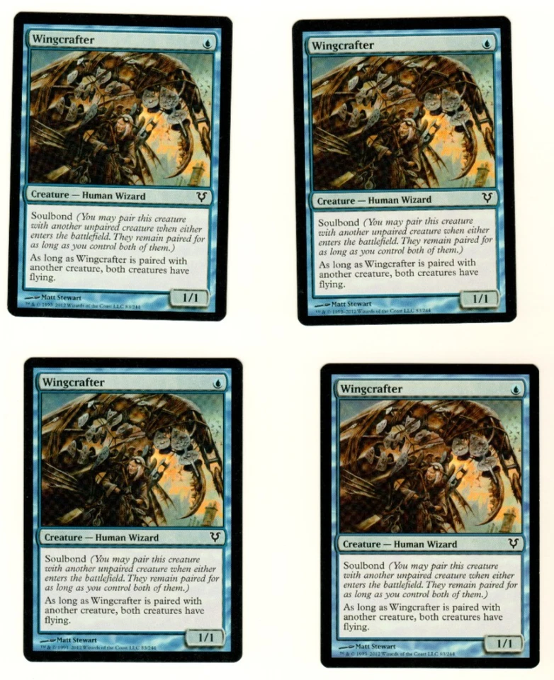 Set Of 4 Wingcrafter Avacyn Restored 83/244 Magic The Gathering Card - Image 3 of 4