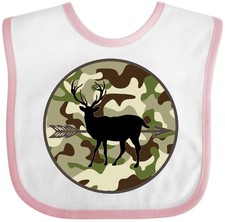 Inktastic Hunting Camouflage Deer Baby Bib Archer Camo Clothing Infant