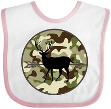 Inktastic Hunting Camouflage Deer Baby Bib Archer Camo Clothing Infant