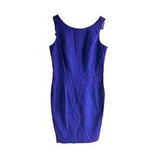 Jessica Howard Women's Linen Classic Sheath Dress Sleeveless Purple Size 4 NEW
