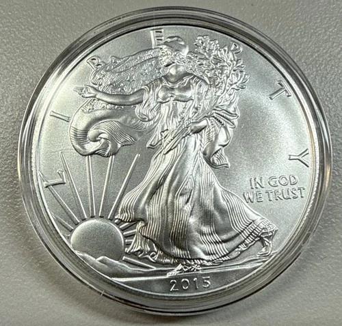 U.S. Mint American Eagle 2015 1 oz Silver Coin .999 Fine In Capsule.