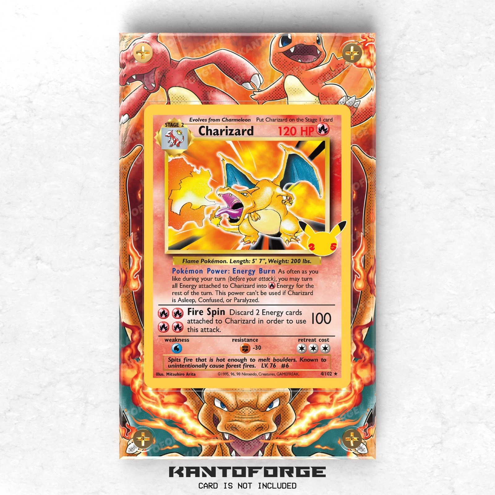 Charizard (リザードン) Base Set - Pokémon Extended Artwork Display Case
