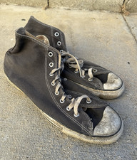 USA made Converse Men's Black/White High Top Canvas Sneakers 13