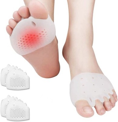 Vorfußpolster 4x Fußpads Silikon Fußpolster Gel Ballenkissen Metatarsal