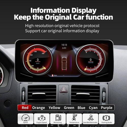 Apple Carplay 6+128GB Android 13 Car Stereo GPS For Mercedes Benz C W204 2007-10 - Bild 9 von 18