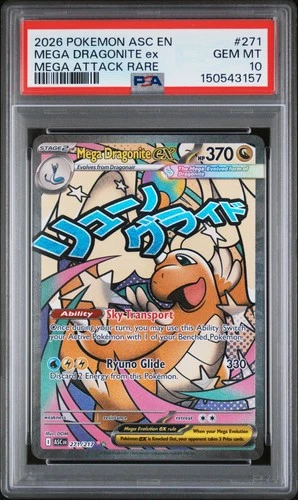 2026 POKEMON ASC EN-ASCENDED HEROES MEGA ATTACK RARE MEGA DRAGONITE EX PSA 10