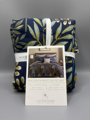 Levtex Home English Forest Cotton FULL / QUEEN Duvet Cover & Pillowsham Set