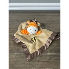 Circo Giraffe Baby Security Blanket Lovey Plush Tan Orange Satin Trim Bee
