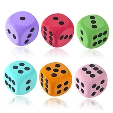 6Pcs EVA Foam Dice,3.15" Large Dice Educational Toy,Blank Slate Board Game to 