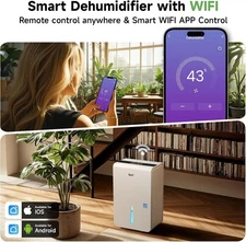 DuraComfort Dehumidifier for Basement Home with Pump,4500 Sq.ft 50 Pints W/ WiFi