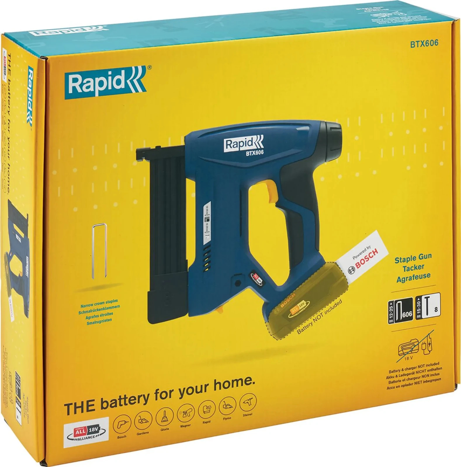 Rapid Heftmaschine Elektrisch - Btx606 - 18V Batterie - Für Klammern Und Nägel - Box Ohne Batterie - (5001505) 4051661037665 - Image 3
