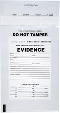 100Pk Evidence Bags, 6" X 9" - Premium, Tamper Resistant Bags - Fold over Sealin