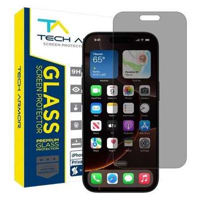 Tech Armor Privacy Ballistic Glass Screen Protector iPhone 16 Pro Max - 1 Pck