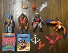 1980s Vintage MOTU He-Man Action Figure Lot Bundle 4 Figures & Accessories ++