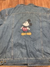 Vintage Disney Embroidered Mickey Mouse Denim Trucker Jean Jacket Mens XXL 90s