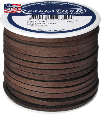 Silver Creek Leather Co Realeather Latigo Leather Lace for Crafts and Jewelry Ma