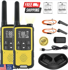Long Range Walkie Talkie 2 Pack Two Way Radio Rechargeable Waterproof