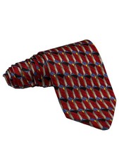 Robert Talbott Studio Vintage 100 Silk Tie Red, Gold,  Silver