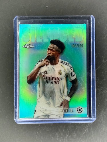 2026 Topps Chrome UEFA Vini Jr Vinicius Jr Silenced Aqua /199 #SHH-8 Real Madrid