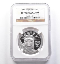 2004-W $100 American Platinum Eagle 1 Oz Platinum PF70 UCAM NGC *2518 3249.95 per troy oz