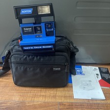 Vintage Polaroid Spirit 600 Norton Let s Talk Shop Instant Camera, Manual Bag