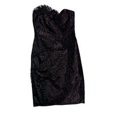 TD4 Little Black Lace Dress Sweetheart Strapless Sheath Party To Die For Eletra