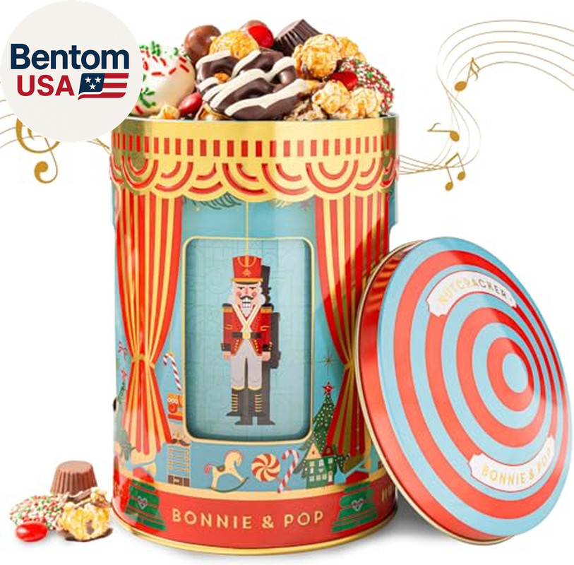 Christmas Gift Basket- Gourmet Food Gifts - Plays Music - Holiday Chocolate and