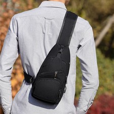 Phanny Pack Mens Fanny Pack Black Smoothing Zipper Adjustable Strap For Outdoor