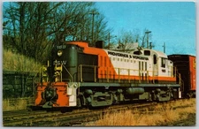 Providence & Worcester 165 Diesel Locomotive Postcard Woonsocket 1973