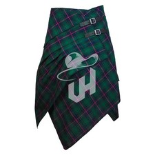 Custom-Made Women's Mini Kilt Skirt with Leather Straps and Cotton Lining