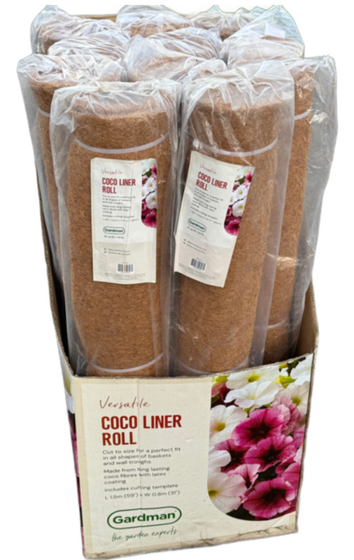 BULK (11) Versatile Coco Liner Rolls (Gardman) L 1.5m (59") x W 0.8m (31")